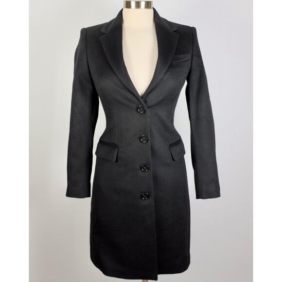 New Burberry London US 2 coat 80% wool 20% cashmere black topcoat - Picture 1 of 16